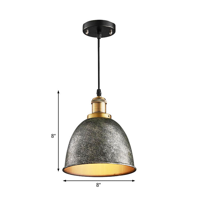 Design industriel classique | Lampe suspendue style vintage | Chaîne ajustable | Construction en métal | Finition noire et rouille | Compatible avec
