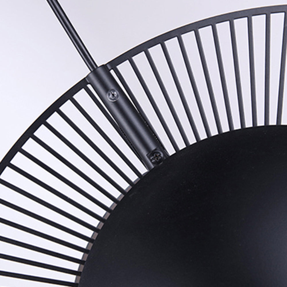 Modern | Sort Metal Pendel | Justerbar Højde | 22cm/52cm | Ø20cm/26cm | Elegant Design | E26/E27 | 40W | Til Spisestue | Ikke Dæmpbar | Kabel 150cm