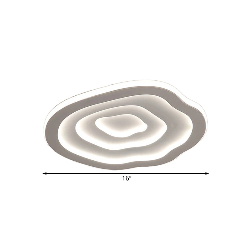 Moderne Akryllampe | Bølget Design | LED-Deckenmontage | Weiße Oberfläche | Einstellbare Wärme- und