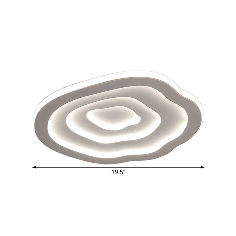 Moderne Akryllampe | Bølget Design | LED-Deckenmontage | Weiße Oberfläche | Einstellbare Wärme- und