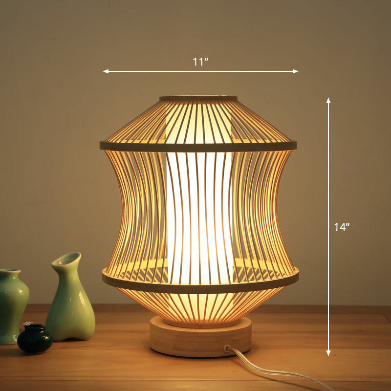 Éclairage de bord moderne | Bambou et bois | Élégance naturelle | Style oriental | Hauteur réglable | Compatible LED | Parfait pour chambre et salon