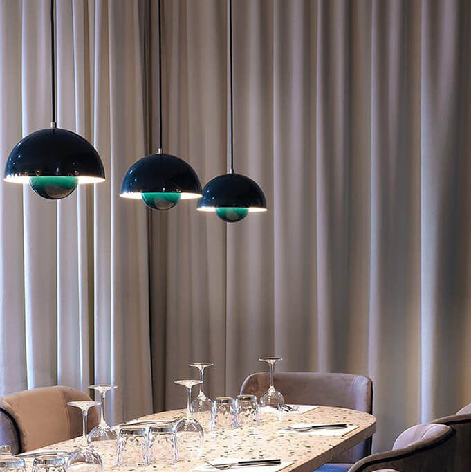 Luminoir Macaron Suspension | Éclairage Moderne | Design Demi-cercle | E27 | Métal Multicolore | Longueur Réglable 150 cm | Hauteur 16 cm | Largeur