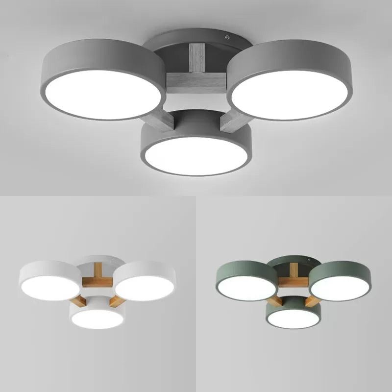 MacaronLight | Lampe loft moderne en métal | 3 lumières LED | Gris, Vert, Blanc | Économe en énergie | Élégant pour salon et