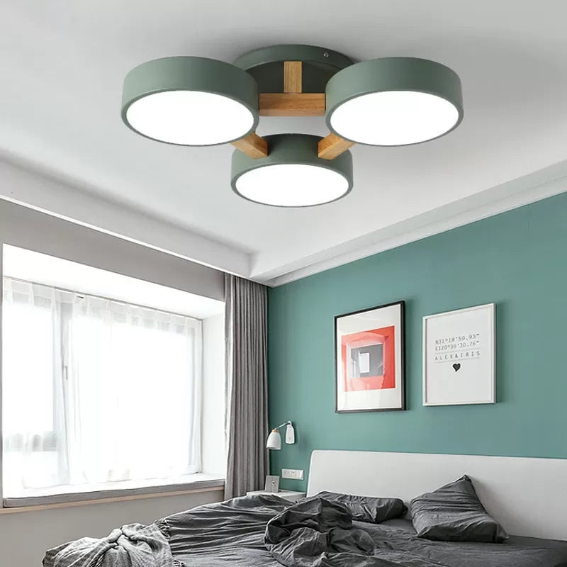 MacaronLight | Moderne Stehlampe aus Metall | 3 LED-Lichter | Grau, Grün, Weiß | Energieeffizient | Stilvoll für Wohnzimmer und