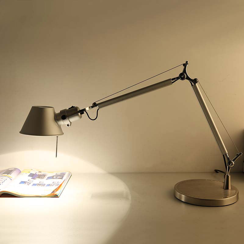 Lampe de bureau industrielle ajustable | Argent | Hauteur télescopique | Design moderne