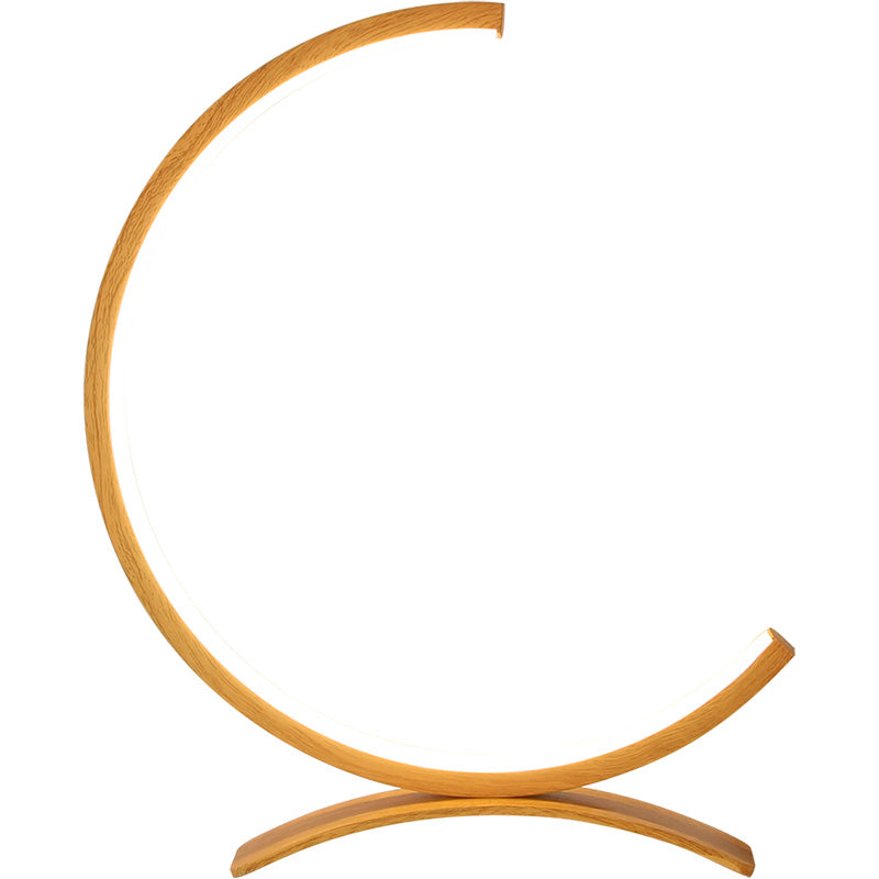 Lampe LED minimaliste en forme de C | Intensité lumineuse réglable | Design en aluminium | Noir, blanc, bois | 38,1 cm de hauteur | Design