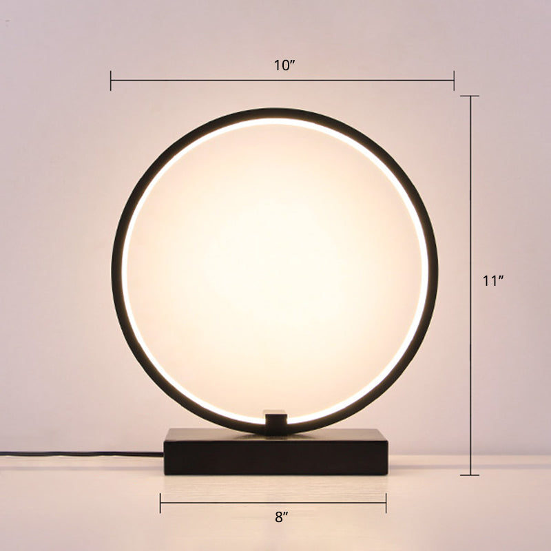 Lampe LED minimaliste en forme de C | Intensité lumineuse réglable | Design en aluminium | Noir, blanc, bois | 38,1 cm de hauteur | Design