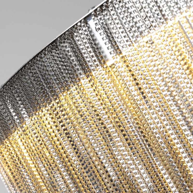 Silber Quaste Kettenlampe | LED | Moderne Einrichtung | Einfache Installation | Runde Form | Silber Finish | Verstellbare Länge | Stilvolle