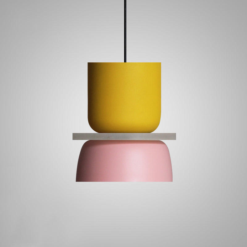 Luminoir | Moderne LED Hängeleuchte | Macaron-Stil | Bunte Beleuchtung | Metall | E26/E27 | Erhältlich in Gelb, Pink, Grau, Hellgrün, Hellblau,