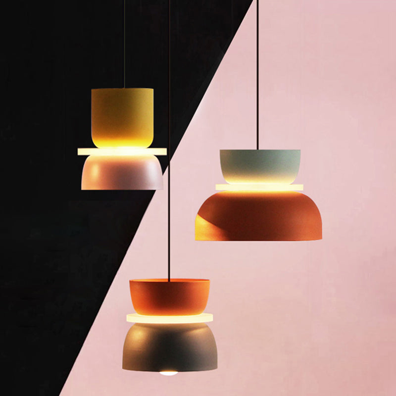 Luminoir | Moderne LED Hängeleuchte | Macaron-Stil | Bunte Beleuchtung | Metall | E26/E27 | Erhältlich in Gelb, Pink, Grau, Hellgrün, Hellblau,