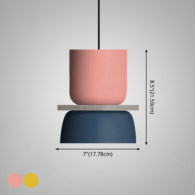 Luminoir | Moderne LED Hängeleuchte | Macaron-Stil | Bunte Beleuchtung | Metall | E26/E27 | Erhältlich in Gelb, Pink, Grau, Hellgrün, Hellblau,