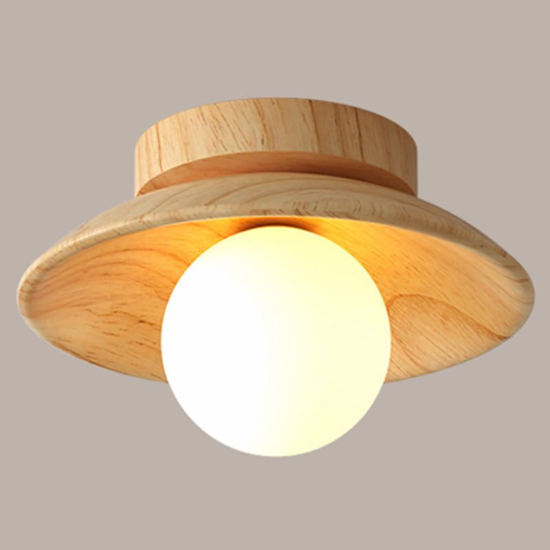 Lampe de plafond semi-encastrée moderne | Design 1 lumière | Finition bois | Compatible LED | Facile à monter | Largeur 10 cm | Douille G9 | Matériau