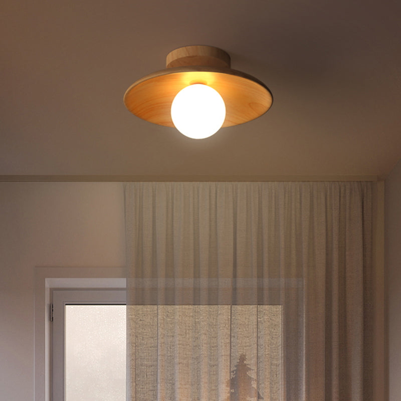 Lampe de plafond semi-encastrée moderne | Design 1 lumière | Finition bois | Compatible LED | Facile à monter | Largeur 10 cm | Douille G9 | Matériau