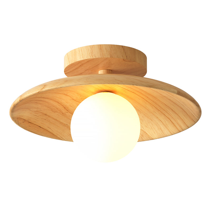 Lampe de plafond semi-encastrée moderne | Design 1 lumière | Finition bois | Compatible LED | Facile à monter | Largeur 10 cm | Douille G9 | Matériau