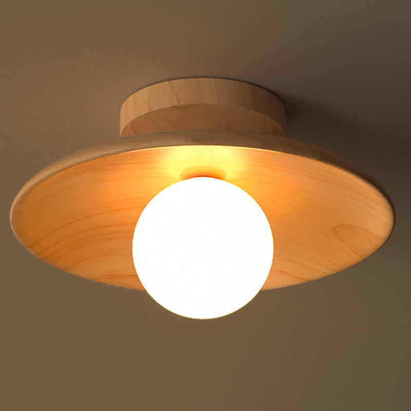 Lampe de plafond semi-encastrée moderne | Design 1 lumière | Finition bois | Compatible LED | Facile à monter | Largeur 10 cm | Douille G9 | Matériau
