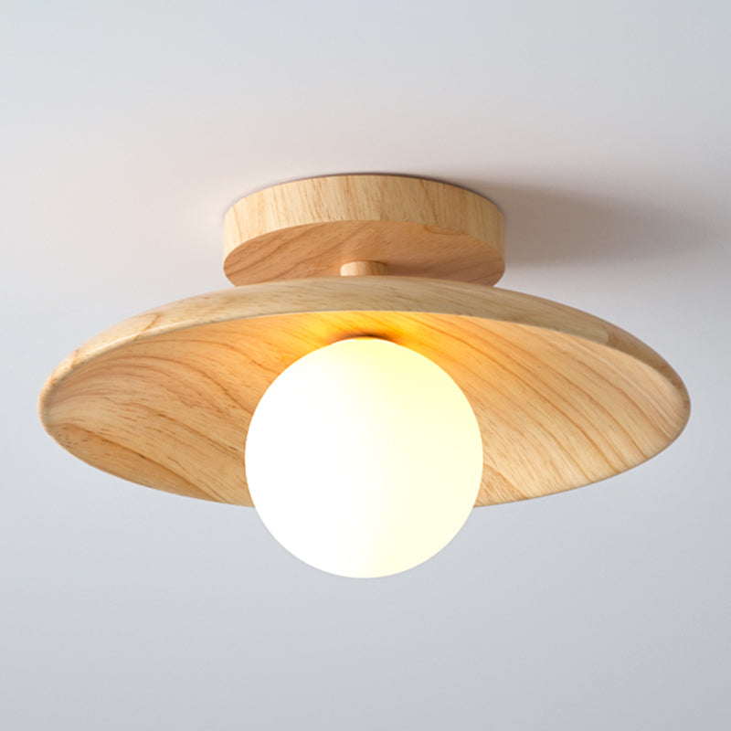 Lampe de plafond semi-encastrée moderne | Design 1 lumière | Finition bois | Compatible LED | Facile à monter | Largeur 10 cm | Douille G9 | Matériau