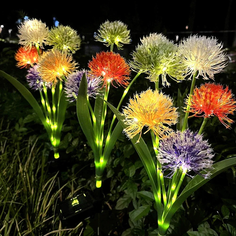 BlossomGlow | Éclairage de jardin LED solaire | Résistant aux intempéries | Motifs floraux | Lampe design pour espace extérieur | Crée une ambiance