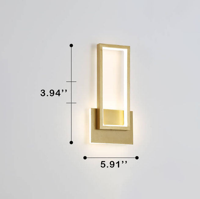 Luminoir | LED-Wandleuchte | Gold | Rechteckig | Modernes Design | Acryl & Metall | 110V-240V | Für Schlafzimmer & Wohnzimmer | Energieeffizient