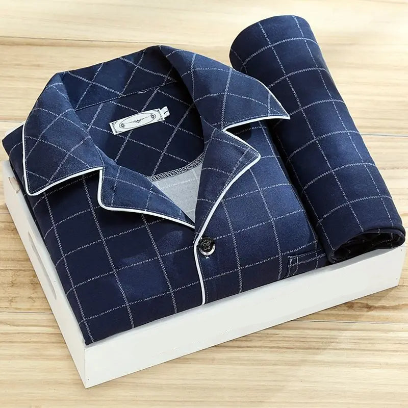 David | Blød Silkeblød Pyjamas til Mænd | Klassisk Skjorte Design | Åndbart og Komfortabelt Stof