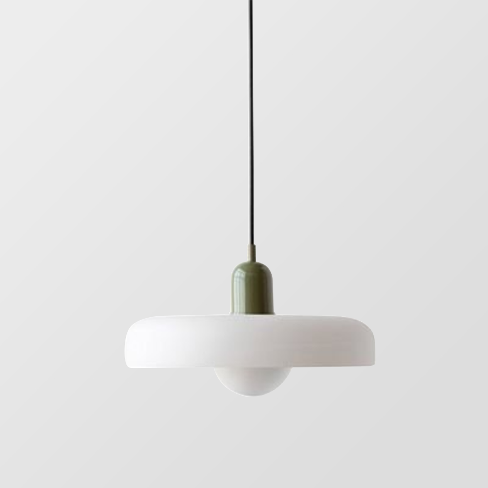 Bauhaus pendel | Farvet glas | Moderne design | Energibesparende lyskilde | Funktionel elegance | Ideel til stue og spisestue | Livlig touch | Elegant detaljeret belysning | Alsidig og stilfuld lampe
