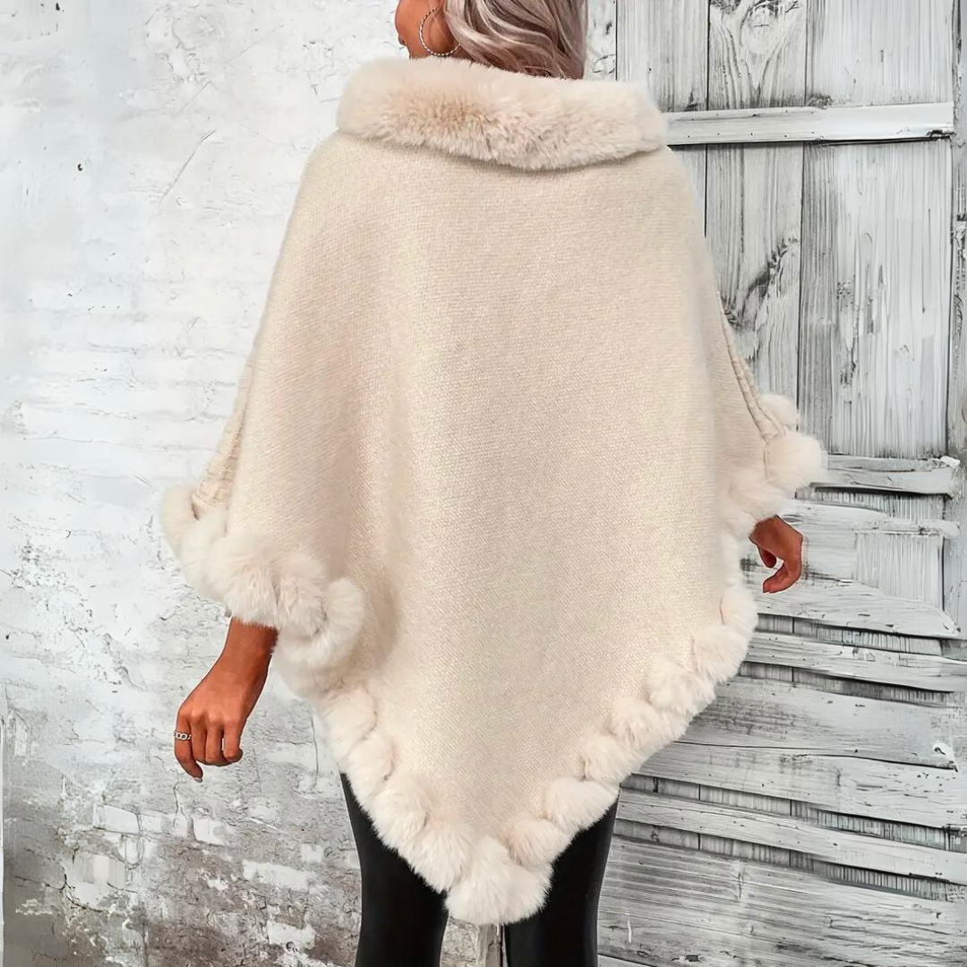 Strikket Varm Cape til Damer | Uld & Bomuld | Alsidig & Sofistikeret Design | Flere Farvemuligheder | Komfortabel & Holdbar Til Hverdag & Fest