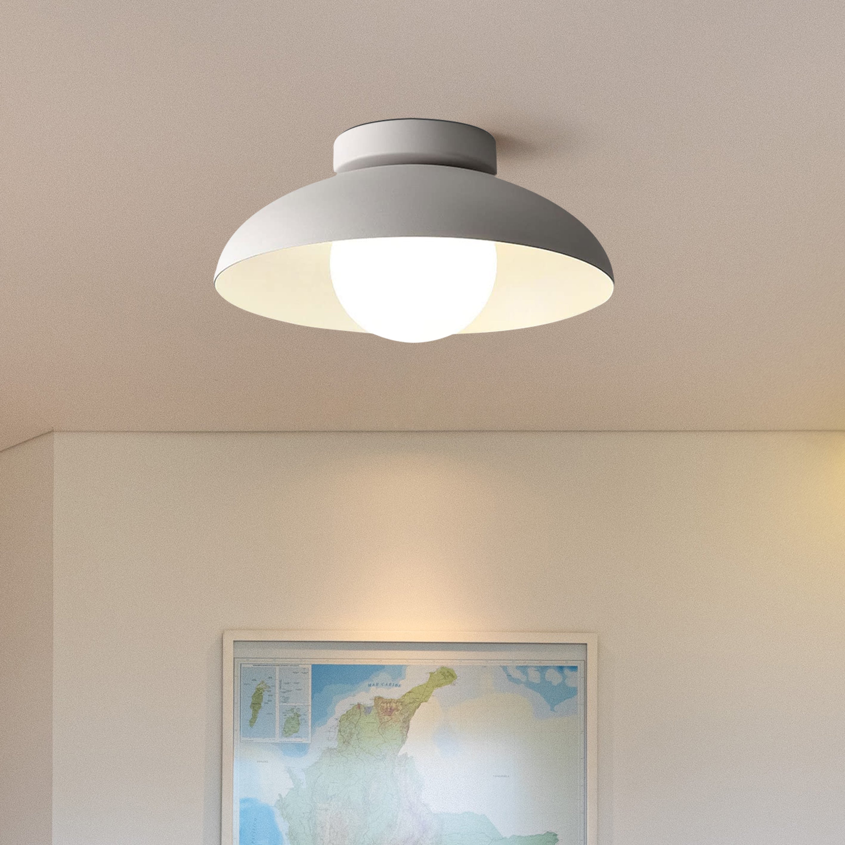 Moderne | Éclairage de plafond en fer | Design semi-encastré | Source lumineuse G9 | 28 cm de diamètre | Tension 110V-120V | Pour pièces sèches