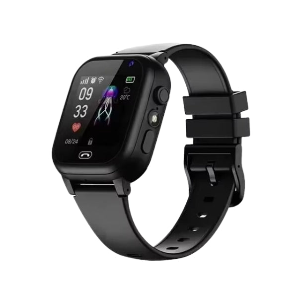 4G GPS Smartwatch til Børn | Videoopkald | Kamera | Aktivitetsmonitor | SIM Kort | IP67 Vandtæt | To-vejs Taleopkald | SOS Knap | Farve Touchskærm | Wi-Fi og GPS Præcis Placering | Skjult Aflytning