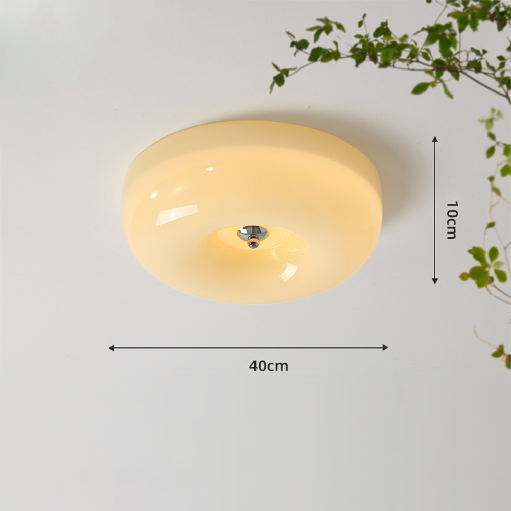 Suspension en verre et métal | Source lumineuse LED | Lumière chaude | Ampoule incluse | Diamètre 32/40/46 cm | Hauteur 10 cm | Certifié CE UL