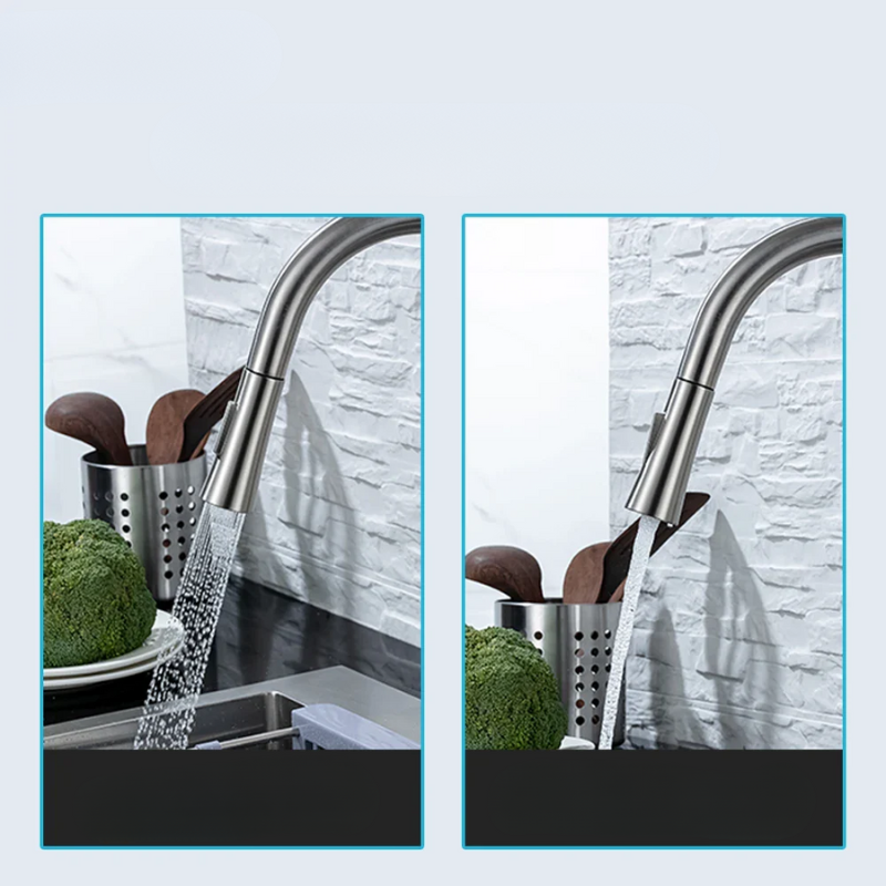 TouchFlow Køkkenarmatur | Smart Sensor | Berøringsfølsom Kontrol | Børstet Rustfrit Stål | Moderne Design