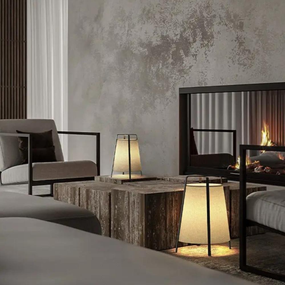 Tivalis Stehlampe | Japandi-Design | Natürliche Materialien | Holz und Stoff | Elegantes und zeitloses Aussehen | Minimalistischer Stil | Perfekt für