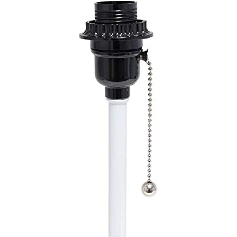 Prise de charge Stick Lampe de table | Abat-jour en tissu moderne | Fonction de chargement | Hauteur 49,5 cm | Diamètre 21,6 cm | Acier brossé /