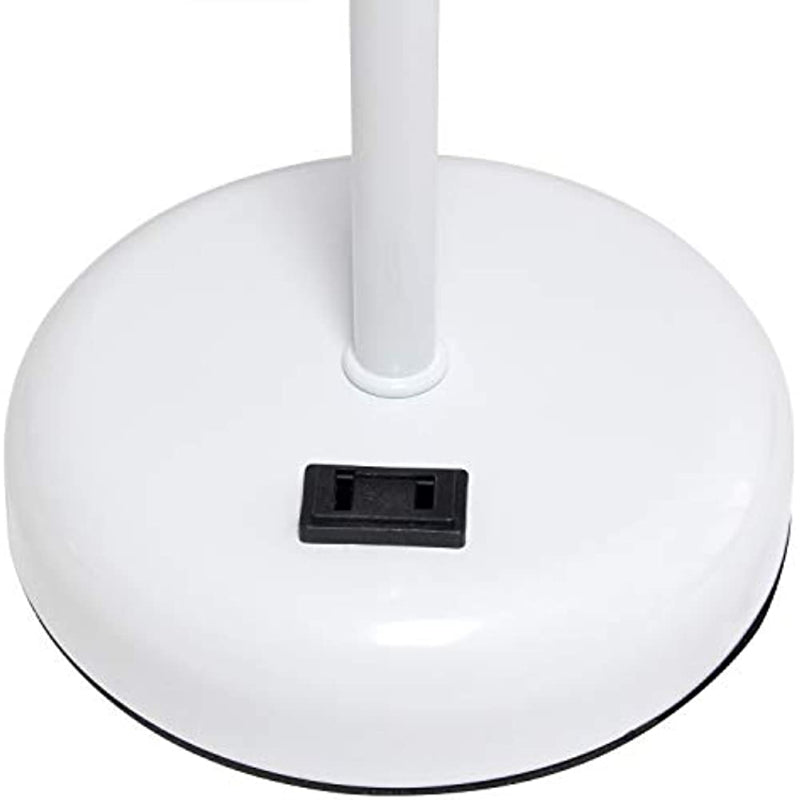 Prise de charge Stick Lampe de table | Abat-jour en tissu moderne | Fonction de chargement | Hauteur 49,5 cm | Diamètre 21,6 cm | Acier brossé /