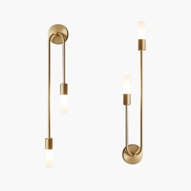 Meza Moderne LED Lampe | 2 Lichtquellen | Gold Finish | Elegante Beleuchtung für Wohnzimmer und