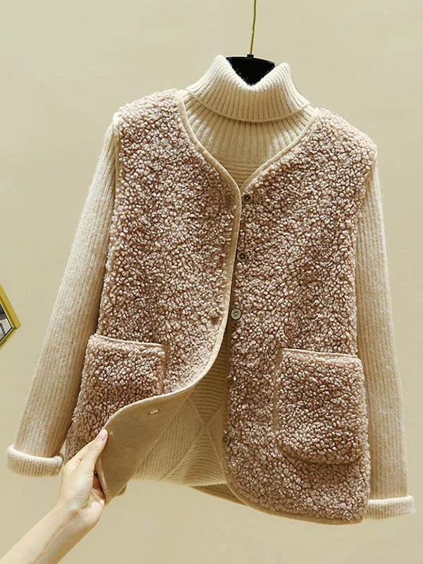 Nora | Elegant ærmeløs lammeuldsvest til kvinder | Varm og alsidig med knaplukning | Blød komfort og klassisk stil | Perfekt til lag-på-lag i koldere måneder | Belle Couture