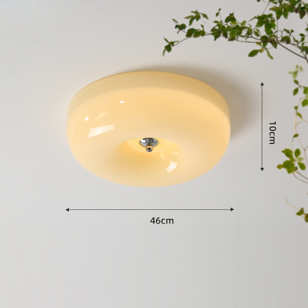 Suspension en verre et métal | Source lumineuse LED | Lumière chaude | Ampoule incluse | Diamètre 32/40/46 cm | Hauteur 10 cm | Certifié CE UL