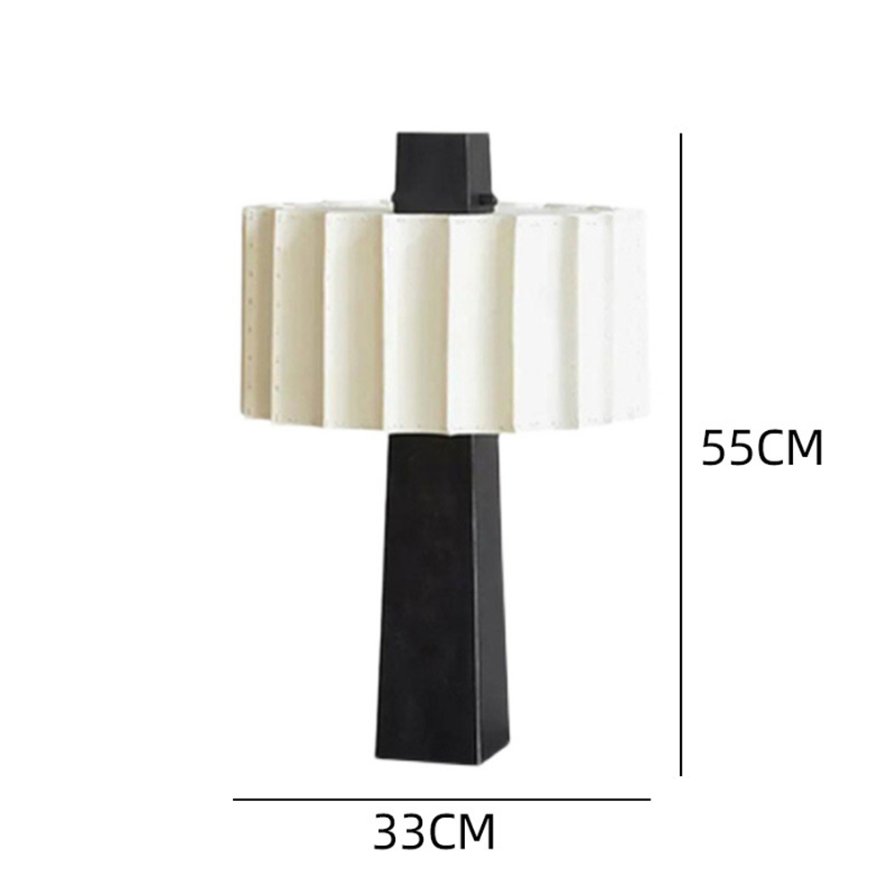 Élégance en Noir & Blanc | Lampe d'intérieur décorative | Base en verre & Abat-jour en tissu | Hauteur 55 cm | Décoration moderne & classique