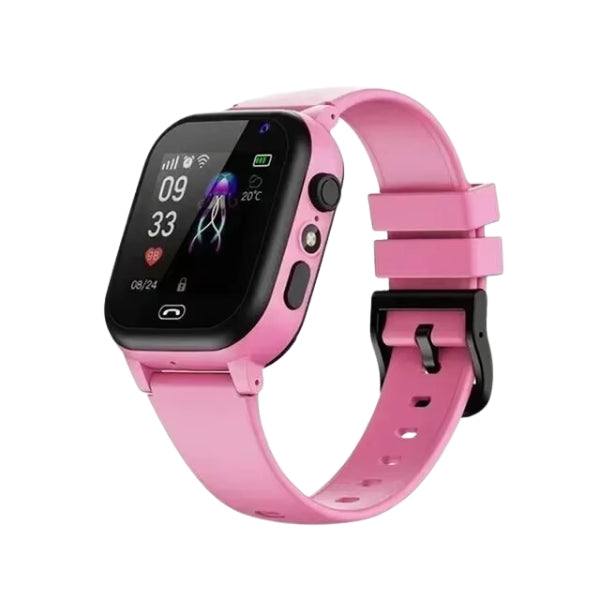 4G GPS Smartwatch til Børn | Videoopkald | Kamera | Aktivitetsmonitor | SIM Kort | IP67 Vandtæt | To-vejs Taleopkald | SOS Knap | Farve Touchskærm | Wi-Fi og GPS Præcis Placering | Skjult Aflytning