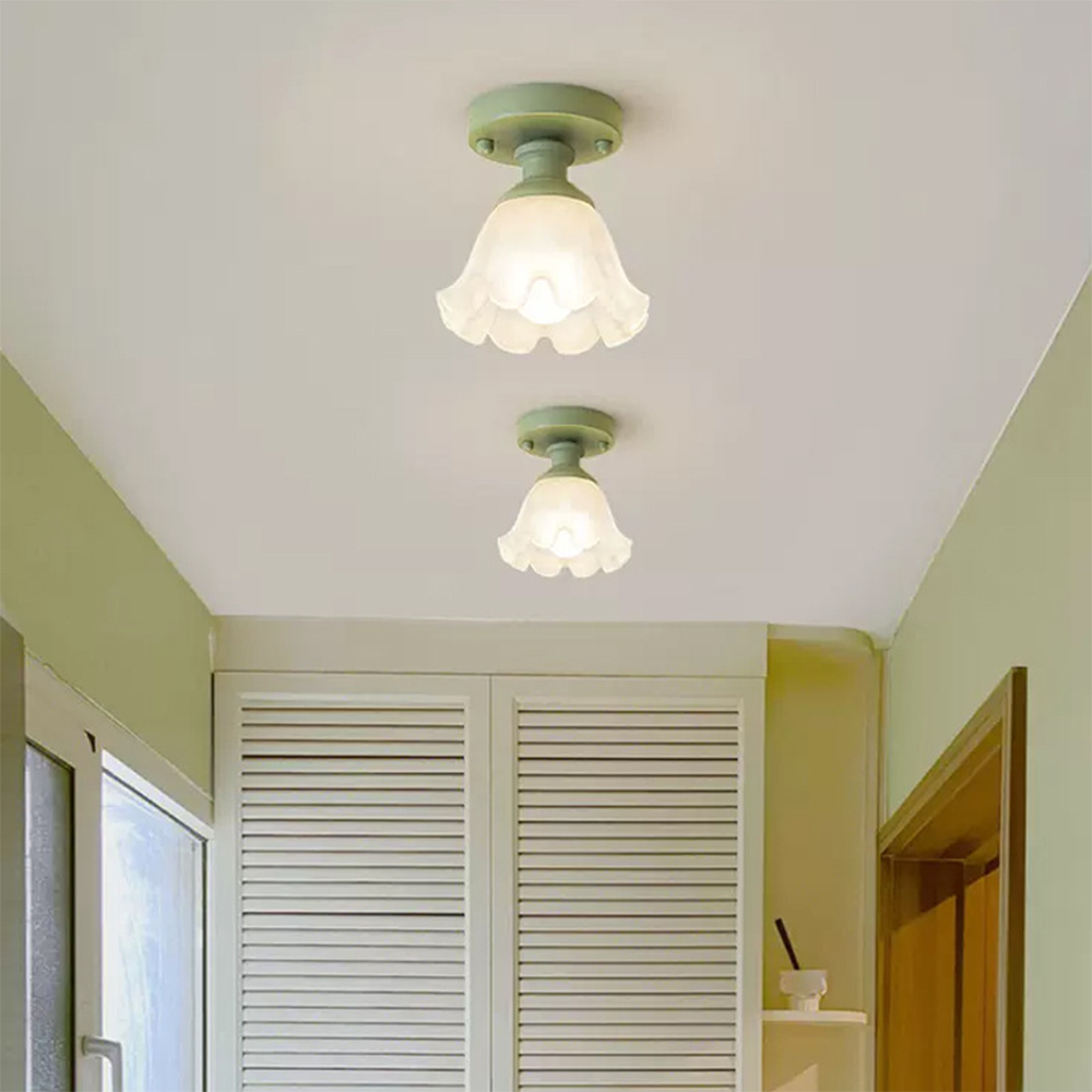 LoveGlow Glas & Metal Loftlampe | Romantisk stil med elegant design | Ideel til stue og soveværelse
