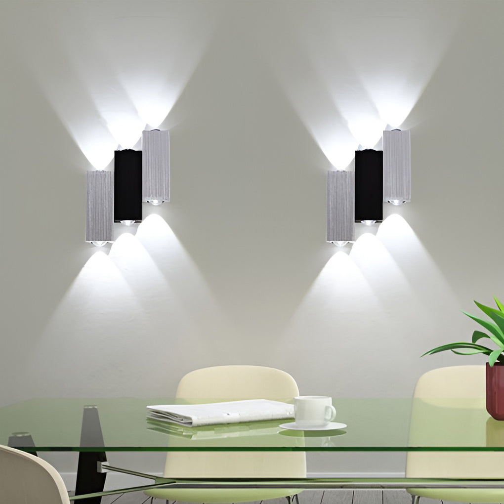 Rechteckige LED Wandleuchte | Modernes Design | Auf- und Ablicht | 20x10x5 cm | Aluminium | Energieeffizient | Warme Atmosphäre