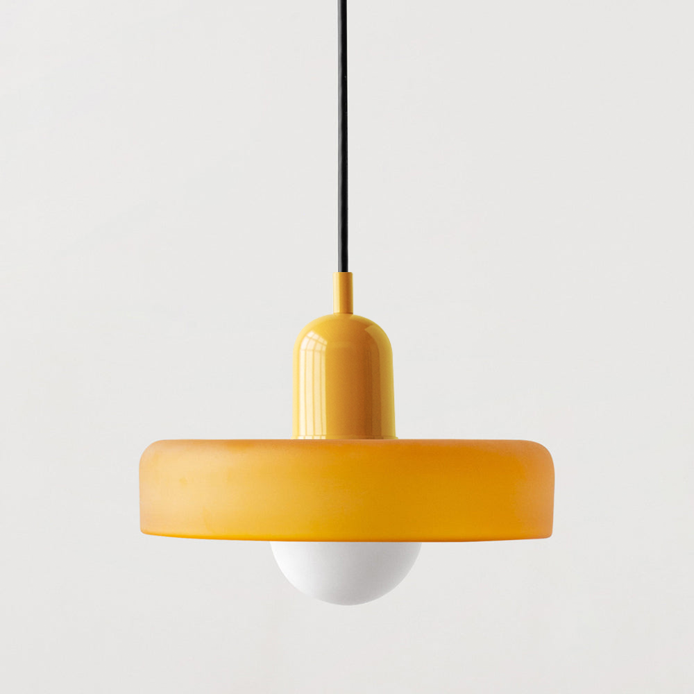 Bauhaus pendel | Farvet glas | Moderne design | Energibesparende lyskilde | Funktionel elegance | Ideel til stue og spisestue | Livlig touch | Elegant detaljeret belysning | Alsidig og stilfuld lampe