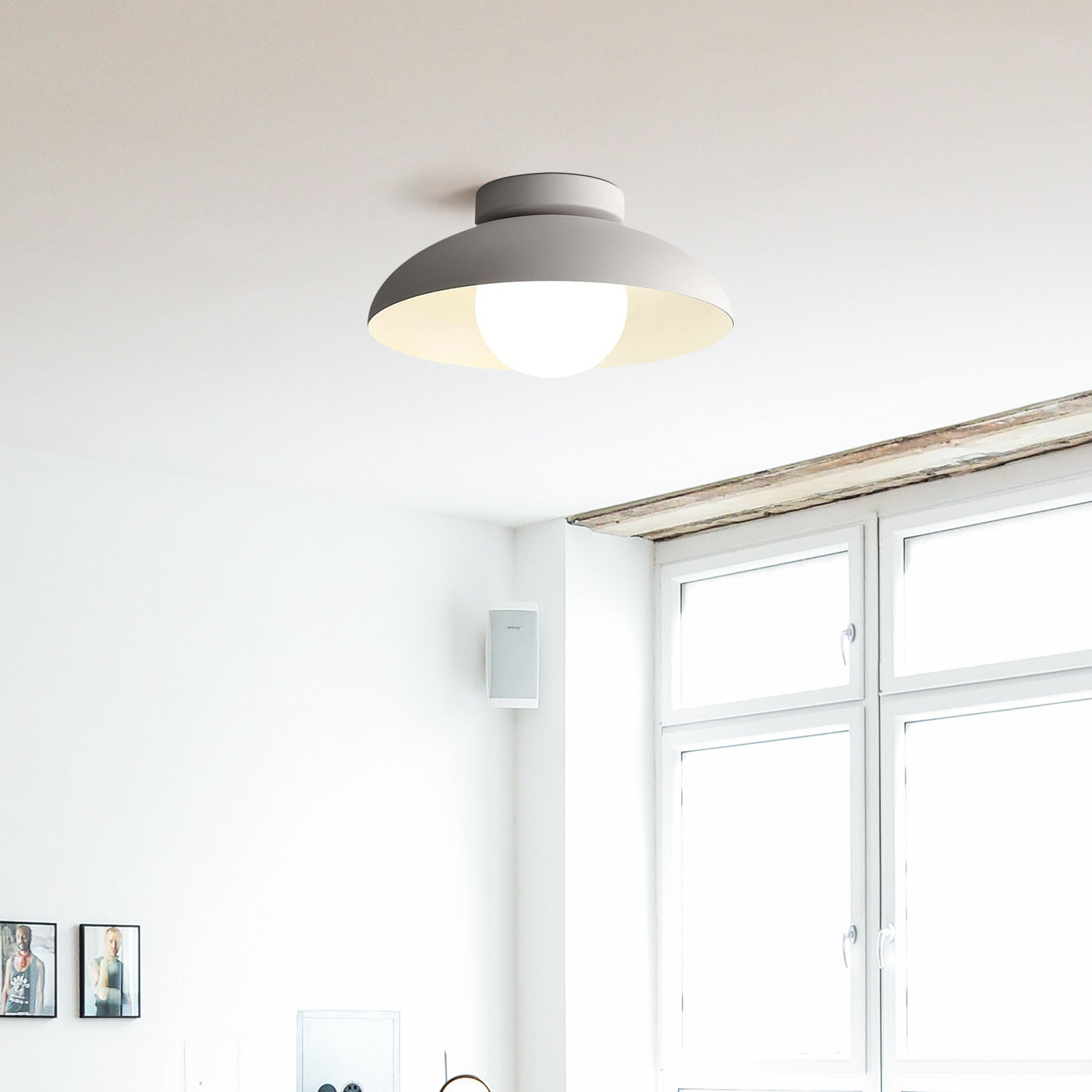 Moderne | Éclairage de plafond en fer | Design semi-encastré | Source lumineuse G9 | 28 cm de diamètre | Tension 110V-120V | Pour pièces sèches
