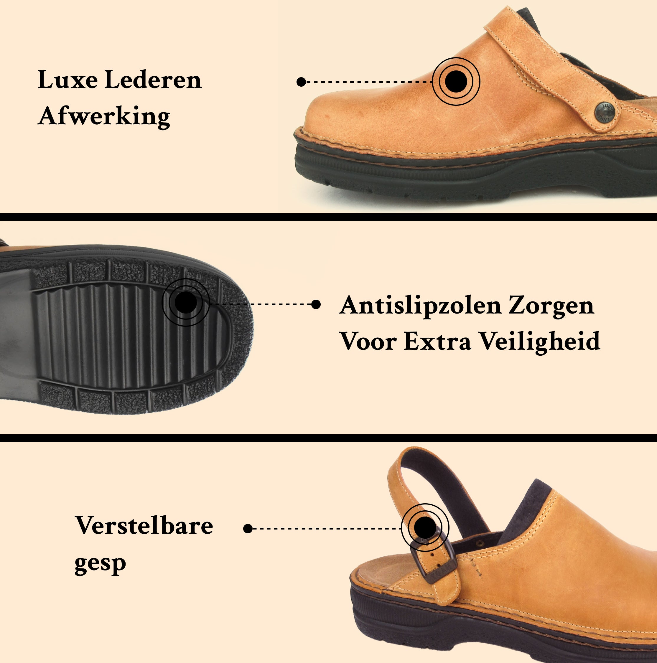 Fritzroy | Anti-Skrid Læder Hjemmesko | Ortopædisk Ergonomisk Design til Mænd | Komfort og Stil