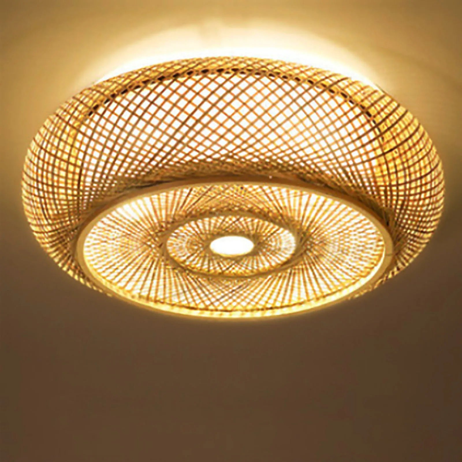ZenLight Stehlampe | Bambusdesign | Versenkte Montage | Rattan-Look | E27 Fassung | 3 Lichtquellen | Ø40cm/50cm | Hohe Qualität | Harmonische