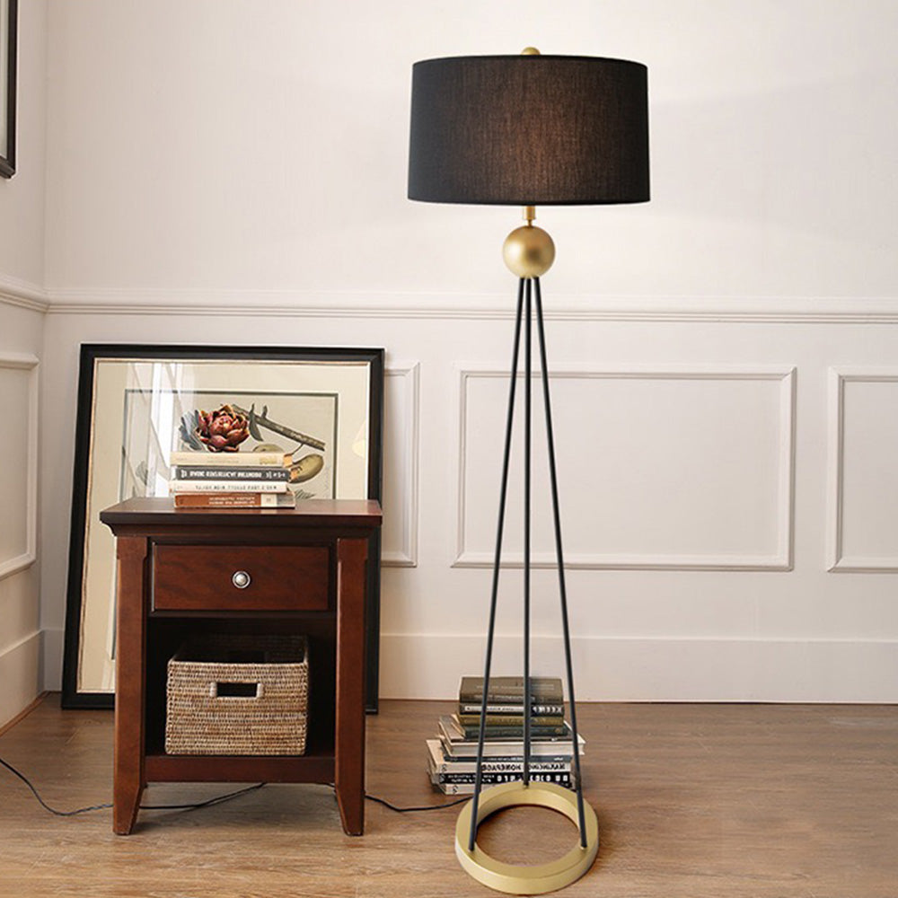 Linaretta | Elegante Stehlampe | Stoffschirm & Metallakzent | Zeitloses Design | Robustes Gestell | Modern & Klassischer Look | Perfekt für