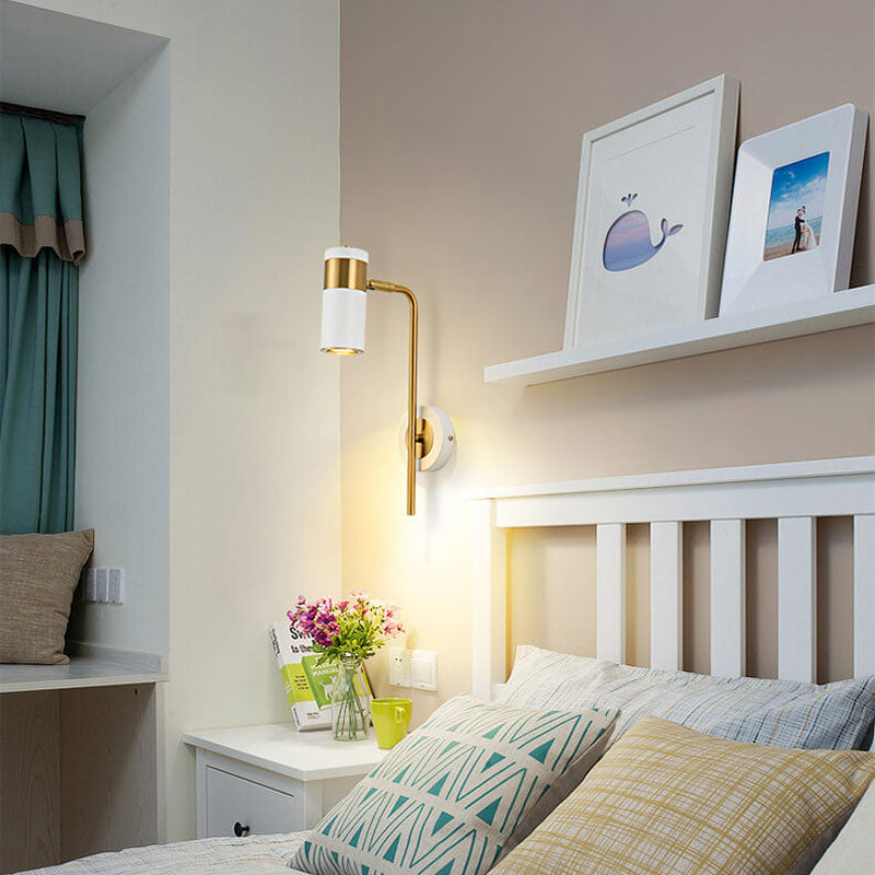 Roterbar LED-vägglampa | Modern design | Justerbara lamphuvuden | Järnkonstruktion | Vit/svart färg | GU10-sockel | 3 ljusfärger | För vardagsrum, sovrum | 40 cm hög | Elegant belysning | 110V-120V / 220V-240V