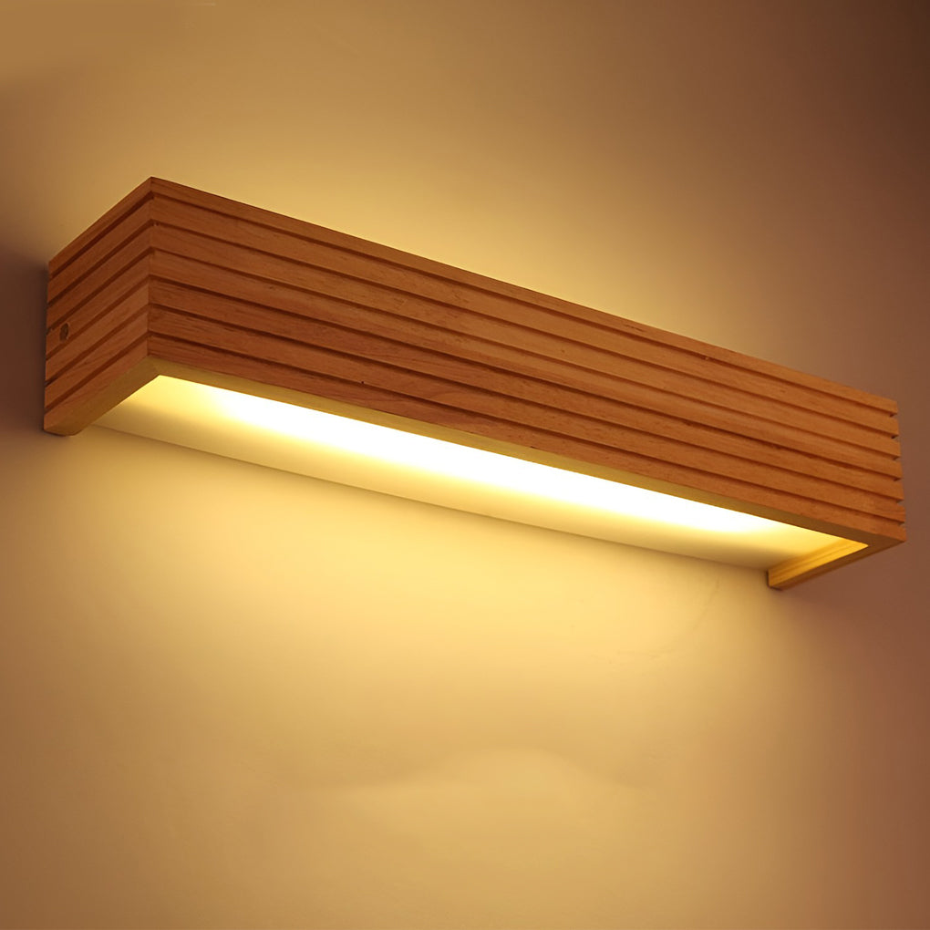 NordicLux | Wasserdichte LED Wandleuchte | IP65 | Holzdesign | Spiegelbeleuchtung | 30x10x5 cm | Warmweiß 3000K | Energiesparendes Licht | Modern