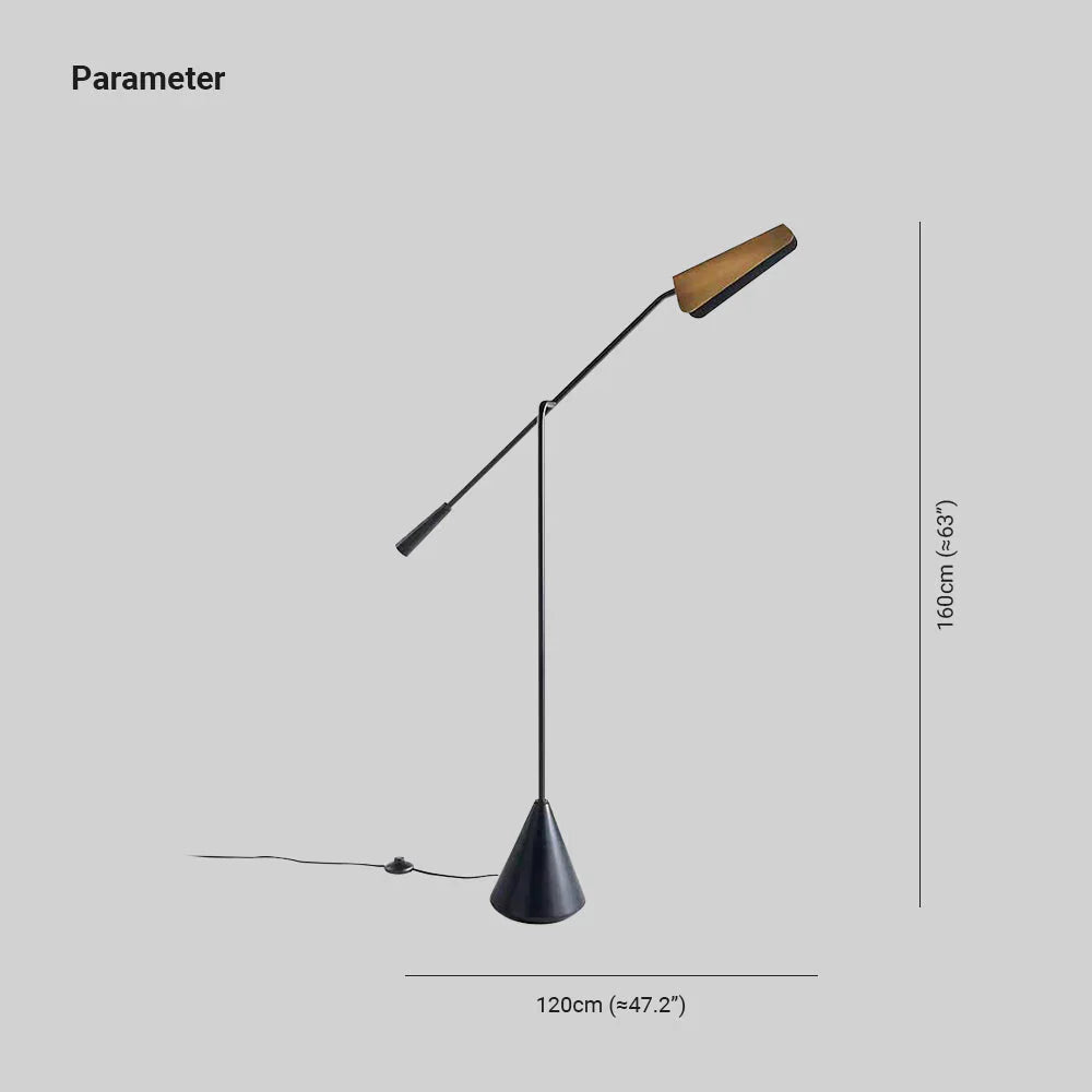 Quinorea | Minimalistische Skandinavische Stehlampe | Verstellbarer Arm | Kegelförmiger Sockel | Modernes Interieur | Hohe Qualität | Langlebiges