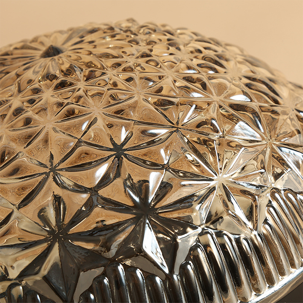 Klar Glas Loftlys | Ribbet Glasdesign | E27 Sokkel | Soveværelse Belysning | 2 Lyskilder | 110V-120V | Elegant og Stilfuld | CE og UL Certificeret