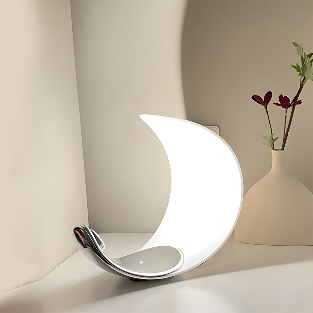 LumiMoon | LED-Moonlampe | Touch-Dimmung | 35x20x10 cm | Aluminium | 7W | 3000K | Modernes Design | Energieeffiziente