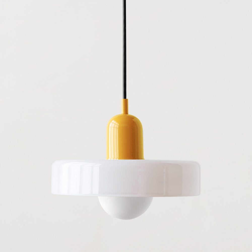 Bauhaus pendel | Farvet glas | Moderne design | Energibesparende lyskilde | Funktionel elegance | Ideel til stue og spisestue | Livlig touch | Elegant detaljeret belysning | Alsidig og stilfuld lampe